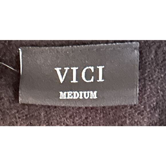 Vici Short Sleeve Cropped High Stretch Black Sweater Top Women's Medium - Picture 5 of 6